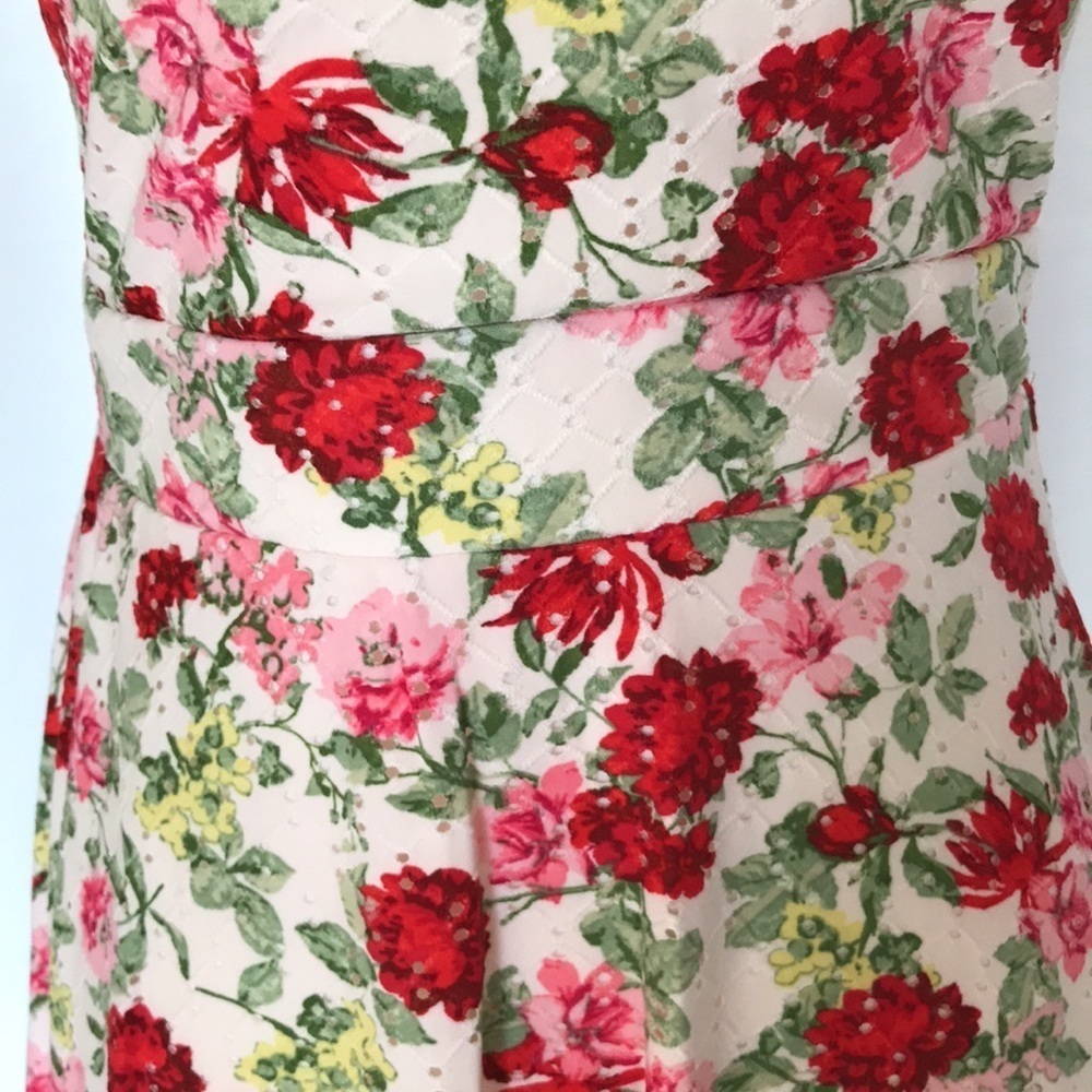 New As U Wish junior floral print eyelet halter, fit & flare dress Sz 5/6,9/10 - Picture 6 of 13
